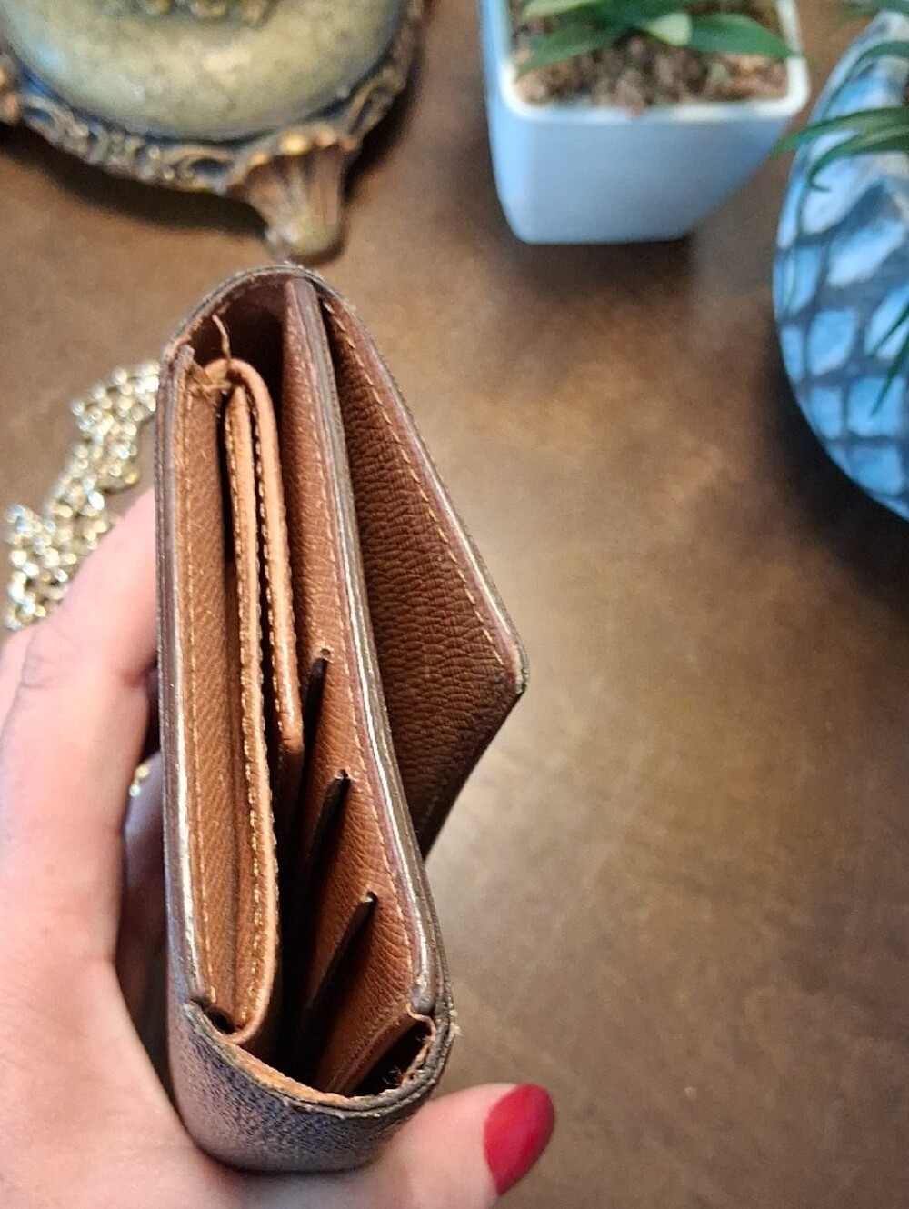Louis Vuitton Monogram Crossbody Wallet in Brown with Gold Hardware - Picture 8 of 12